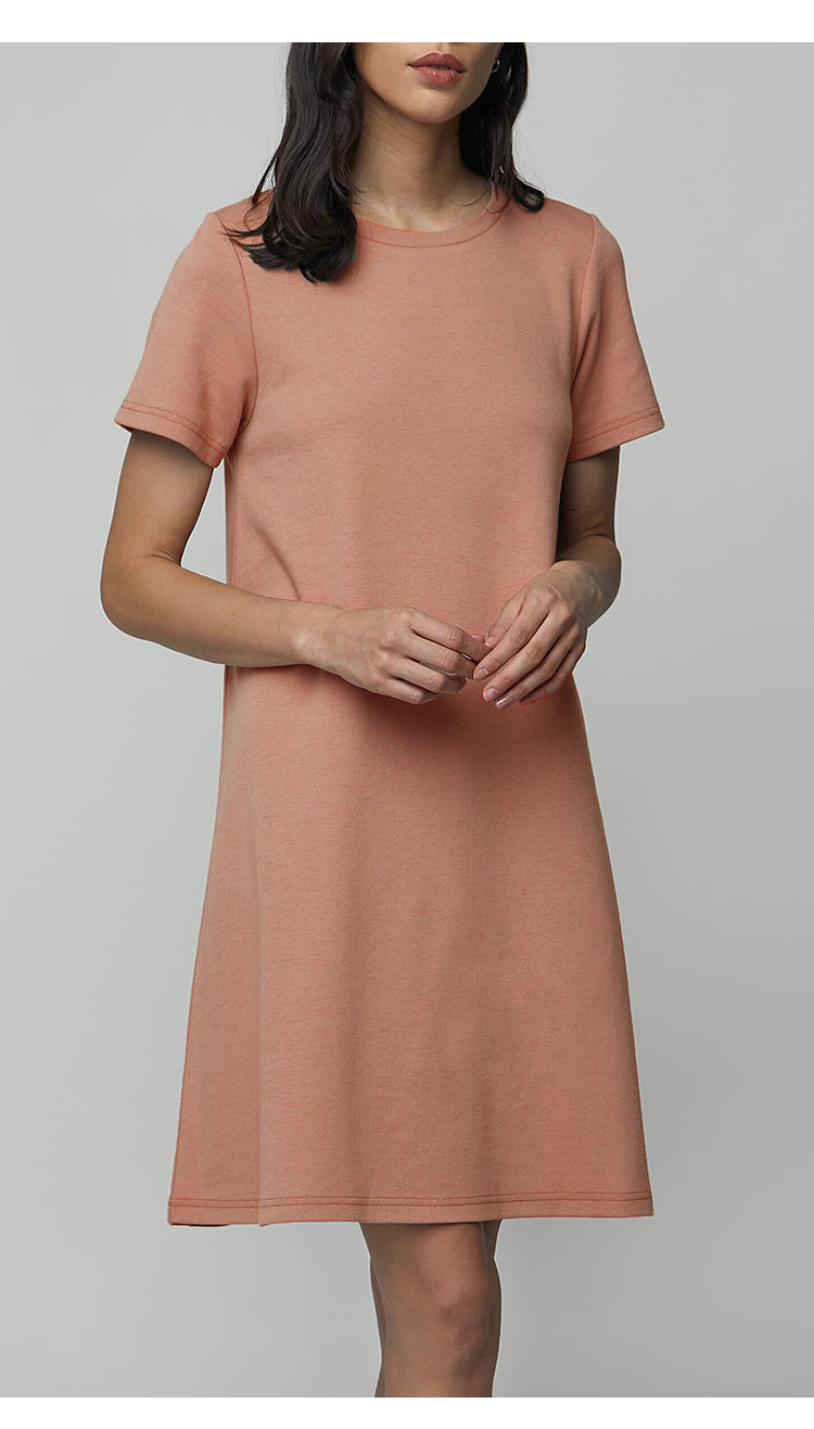 Quality Cotton Normcore Casual Basic Tee Dress!  Comfortable Minimal Dress loungewear 2305