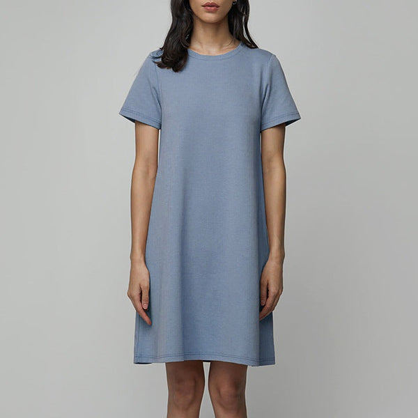 Quality Cotton Normcore Casual Basic Tee Dress!  Comfortable Minimal Dress loungewear 2305