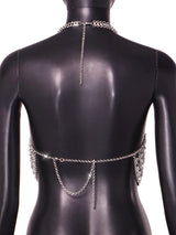 Clear Crystal Hand Crafted Shining Sexy Backless Halter Crop Top, Shining Hot Tops for Club Party