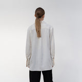 Minimal Loose Fitting Silk Blouse Shirt ! Chic Style Office Shirt Top Office Fashion 2402