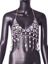 Tassels Jewelry Rhinestones Halter Tops , Sexy Body Jewelry, Beads Top, Hot ClubWear 20660