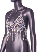 Tassels Jewelry Rhinestones Halter Tops , Sexy Body Jewelry, Beads Top, Hot ClubWear 20660