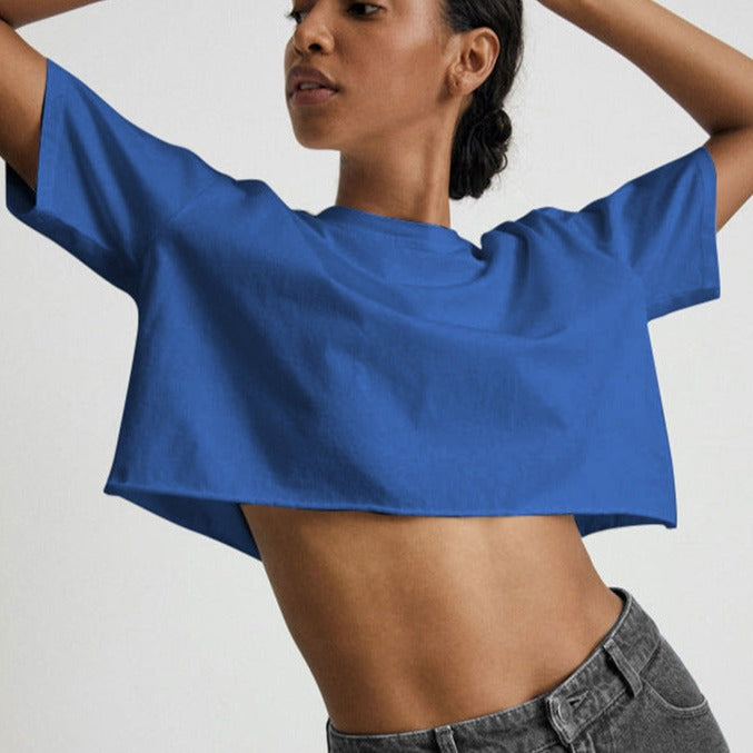 Loose Fitting American Style Loose Fitting Crop Tee Shirt Top ! Casual Home Wear Top Cyber Fashion 2305