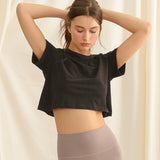 Hot Top Crop Tee Minimal Basic Style Women's Top !  Designer Fashion 2305