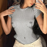 Funny Tits!  Striped Shirt Top  Sexy Tee Top Celebrity Fashion 2308