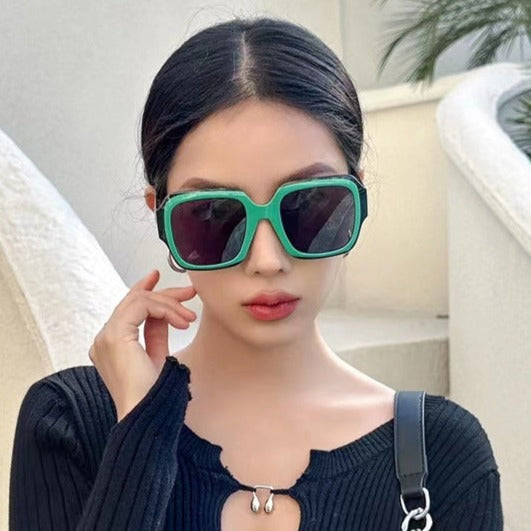 Green Gem! Cool Large Size Fashion Sunglasses Women Glasses Fashion Eyewear 98033