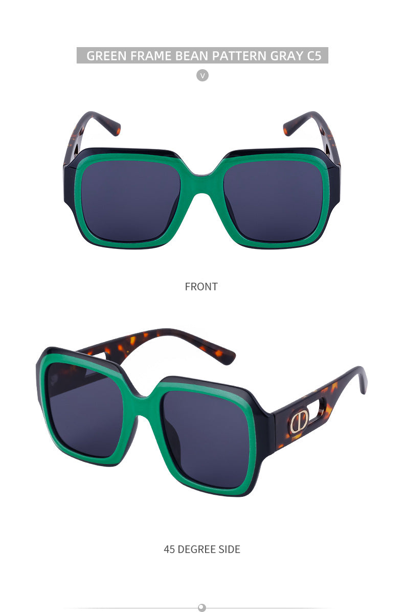 Green Gem! Cool Large Size Fashion Sunglasses Women Glasses Fashion Eyewear 98033