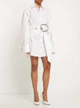 Oversized Designer Chic Style Waist Ribbon Shirt Dress! Women's Fashion  Dress 2307