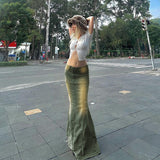 Mermaid's Retro Style Distressed Denim Jeans Long skirt! Skirt Jeans, Denim, Bottoms, Women Jeans, Femme Bottoms