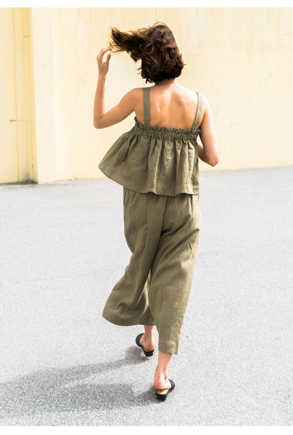 Retro Summer Style Pure Natural Ramie Linen Tank Crop Top  Women's Vest Top!  Casual Fashion 2306