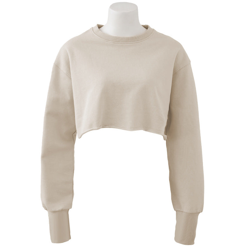 Loose Fitting Long Sleeve Active style Crop Sweatshirt Top ! Casual Home Wear Top Cyber Fashion 2305