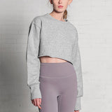 Loose Fitting Long Sleeve Active style Crop Sweatshirt Top ! Casual Home Wear Top Cyber Fashion 2305