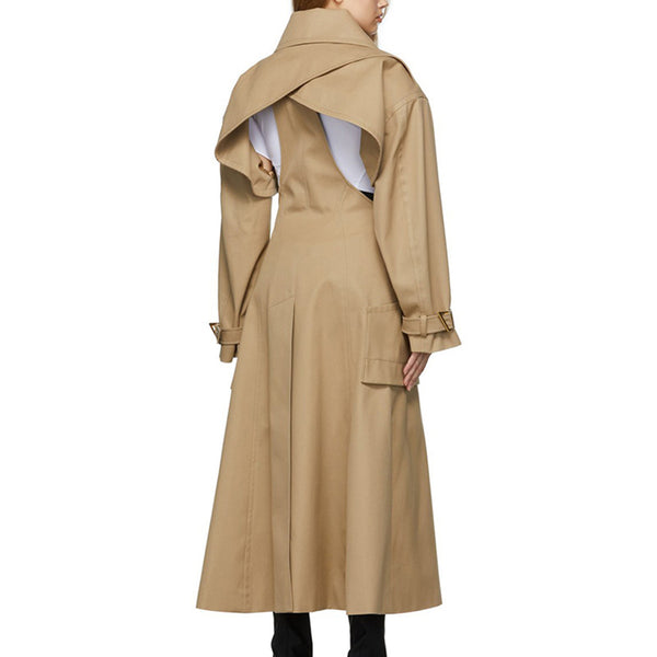 Cut Out Designer style Trench Coat! Chic Fall Winter Overcoat Wind Coat 2308