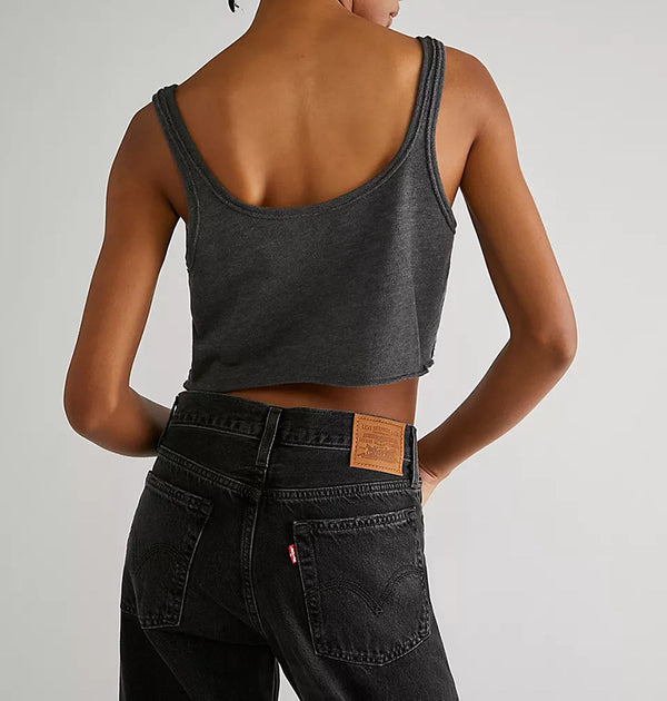 Active Style Ripped Crop Tank Top Minimal Style Women's Vest Ribbed Top Shirt!  Yoga Fashion 2305