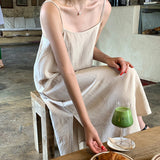 Backless Casual Loose Fitting Retro Basic Home Dress! Comfortable Dress Summer loungewear 2305