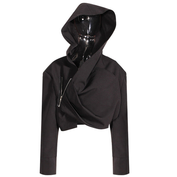 Streetwear Style Hooded Crop Top ! Casual Street Wear Top Cyber Fashion 2304