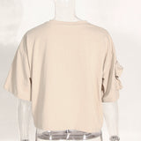 Super Bulky Pocket Normcore Style Khaki Tee Shirt Top ! Casual Street Wear Top Cyber Fashion 2304