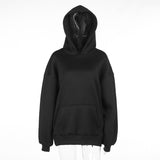 Black Hoodie "Plan Tyda Suda Tam Slam Millioner ..." Loose Fitting Long Sleeve Hooded Sweatshirt Top !