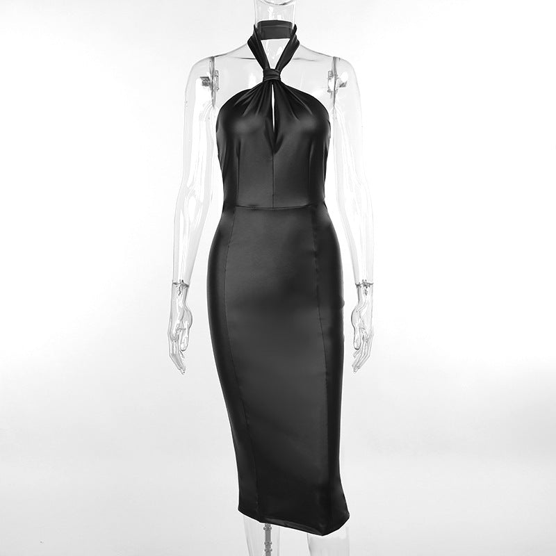 Sexy PU Vegan Leather Halter Dress! Sexy NightClub Dress fashion 2311