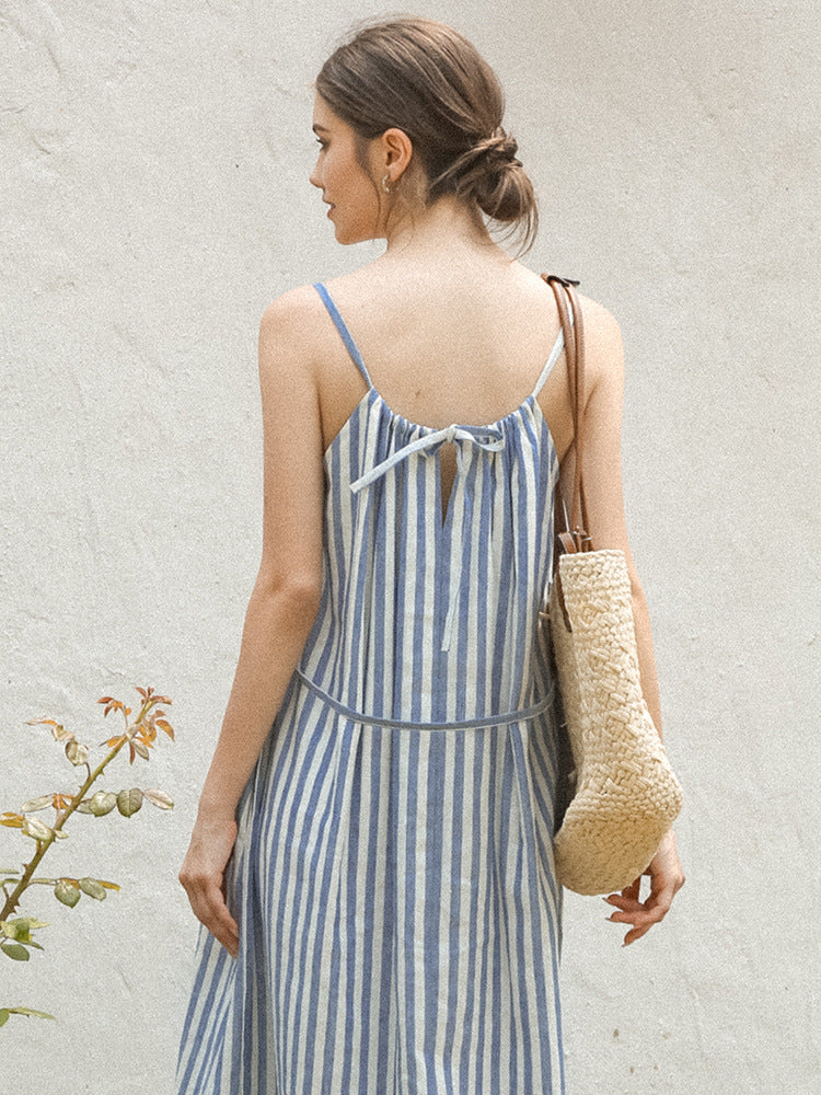 Minimal Basic Slip Natural Linen Home Dress!  Comfortable Linen Dress Summer loungewear 2305