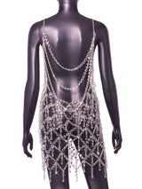 Clear Water Drops Shine Backless Dress ! Sexy Body Jewelry Dress Hot ClubWear 2308