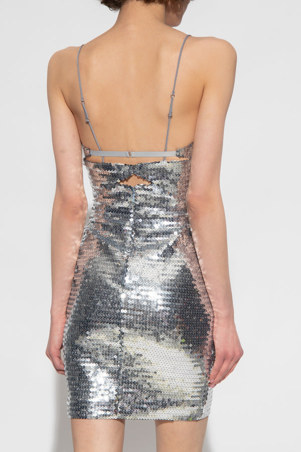 Silver Shine Sequins Slip Dress! Sexy Party Event Halter Night Dress Hot Fashion 2308
