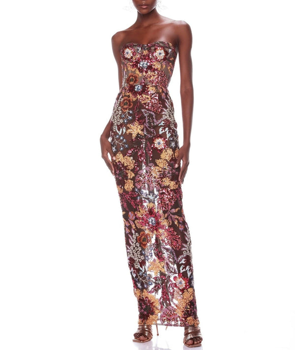 Luxury Hand Crafted Sequins Strapless Event Dress! Shining Floral Luxury Event Long Dress! Event Dress 2311