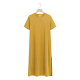 Basic Solid Color Tee Dress!  Comfortable Minimal Shirt Dress loungewear 2305