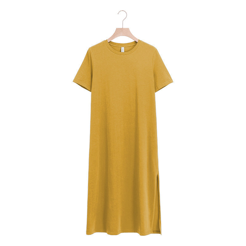 Basic Solid Color Tee Dress!  Comfortable Minimal Shirt Dress loungewear 2305