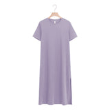 Basic Solid Color Tee Dress!  Comfortable Minimal Shirt Dress loungewear 2305