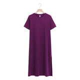 Basic Solid Color Tee Dress!  Comfortable Minimal Shirt Dress loungewear 2305