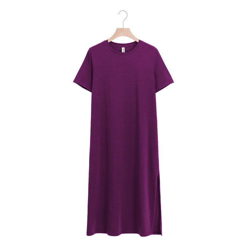 Basic Solid Color Tee Dress!  Comfortable Minimal Shirt Dress loungewear 2305