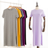 Basic Solid Color Tee Dress!  Comfortable Minimal Shirt Dress loungewear 2305