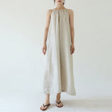 Minimal Basic Slip Natural Linen Home Dress!  Comfortable Linen Dress Summer loungewear 2305