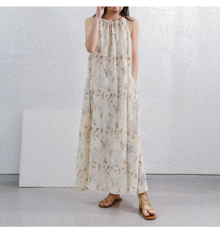 Minimal Basic Slip Natural Linen Home Dress!  Comfortable Linen Dress Summer loungewear 2305