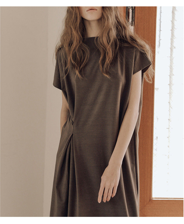 Loose Fitting Casual Basic Solid Color Tee Dress!  Comfortable Minimal Shirt Dress loungewear 2305