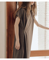 Loose Fitting Casual Basic Solid Color Tee Dress!  Comfortable Minimal Shirt Dress loungewear 2305