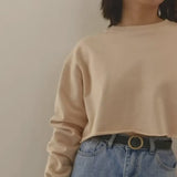 Loose Fitting Long Sleeve Active style Crop Sweatshirt Top ! Casual Home Wear Top Cyber Fashion 2305