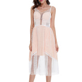 Pink Sweet Style Mesh Lace Slip Dress! Casual Dress Celebrity Fashion 2112 - KellyModa Store