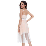 Pink Sweet Style Mesh Lace Slip Dress! Casual Dress Celebrity Fashion 2112 - KellyModa Store