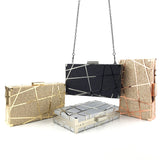 Lines Shine Box! Amazing Mini Size Party Handbag, Club Clutch Bag, Night Dinner Event handbag - KellyModa Store