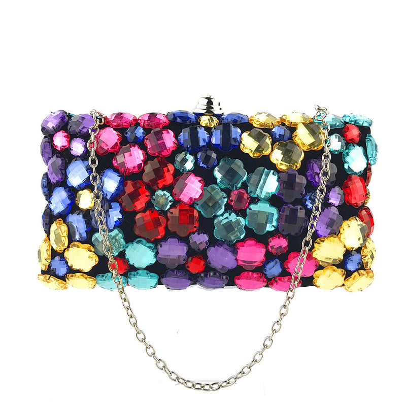 Big Color Gems! Luxury Mini Size Phone Bag with Jewelry, Club Clutch Bag, Wedding Event handbag - KellyModa Store