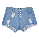 Back Zipper High Waisted Denim Hot Shorts, Sexy Jeans Nightclub Wear, Hot Pants