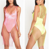 Colorful See-through Mesh Midi Sheath Dress with Rhinestones , Bikini Cover Up ClubWear - KellyModa Store