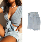 Distressed! Blue Ripped Jeans Shorts, Denim Shorts, Bottoms, Women Jeans, Femme Bottoms, Hot Pants - KellyModa Store