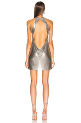 Black Silver Sexy Backless Cut Out Tank Dress with Sequins Fabric, Shining Clubwear - KellyModa Store