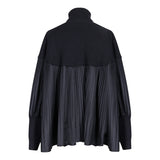 Issey Style Plus Size Oversized Pleated Long Sleeve Sweater Top! Chic Loose Fitting Top Celebrity Fashion 2207