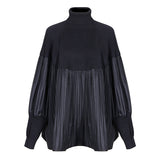 Issey Style Plus Size Oversized Pleated Long Sleeve Sweater Top! Chic Loose Fitting Top Celebrity Fashion 2207