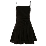 Slim Fitting Sexy Slip Dress with Ruffled Hem 2 Colors! Club Sexy Sun Dress Celebrity Fashion 2111 - KellyModa Store