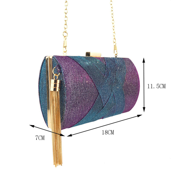 Mini Barrels Unreal color Shine ! Elegant Mini Size Phone Handbag, Club Clutch Bag, Night Dinner Event handbag - KellyModa Store
